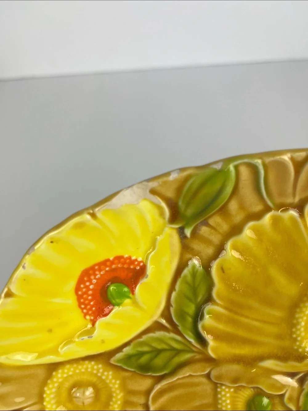 1970s Fred Roberts “Summer Flame Poppies” Cream & Sugar & small serving dish